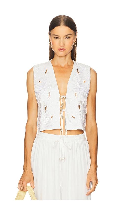 Leslie Amon Coral Reef Vest in Ivory by LESLIE AMON