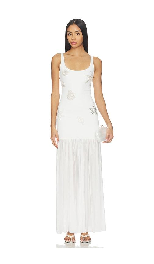 Leslie Amon Flow White Maxi Dress in White by LESLIE AMON
