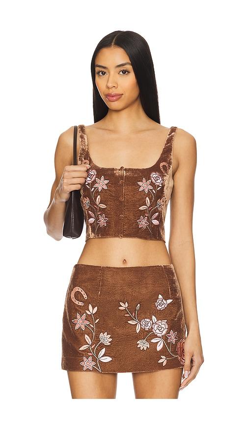 Leslie Amon x REVOLVE Desert Top in Brown by LESLIE AMON