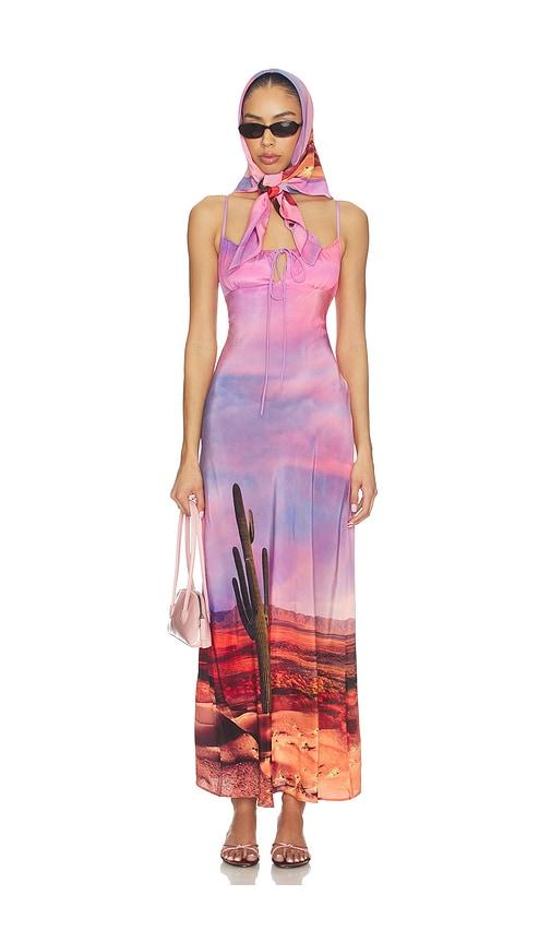 Leslie Amon x REVOLVE Timeless Palm Spring Dress With Head Scarf in Pink by LESLIE AMON