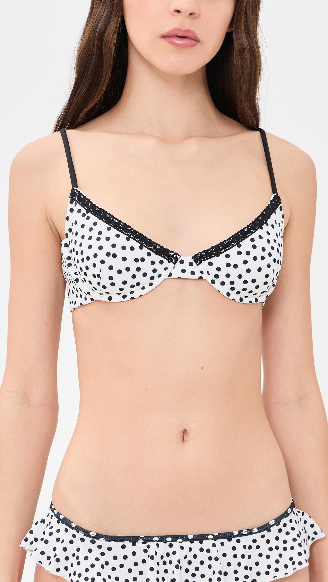 Maya Polka Bikini Top by LESLIE AMON