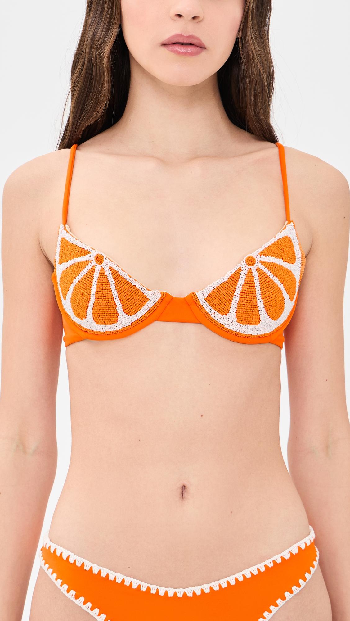 Orange Slice Bikini Top by LESLIE AMON