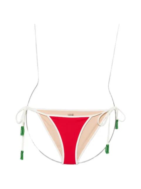 beaded-tassel bikini bottoms by LESLIE AMON