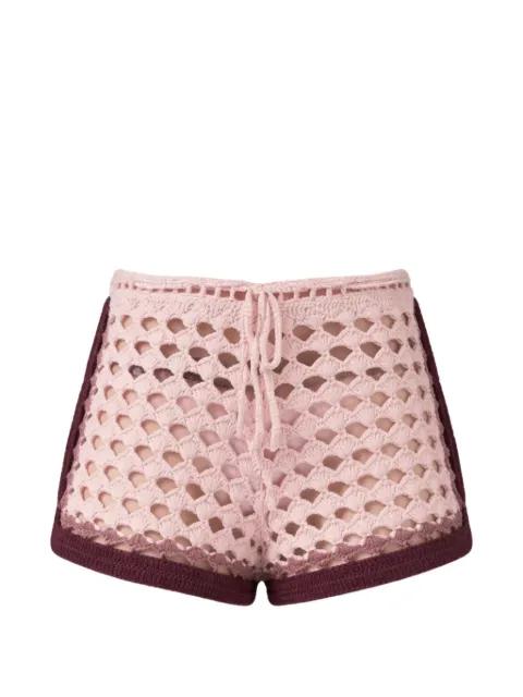 crochet drawstring shorts by LESLIE AMON