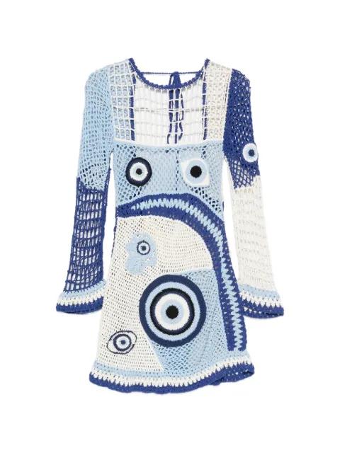 crochet evil-eye dress by LESLIE AMON