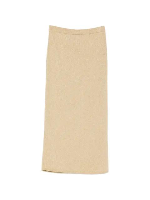 straight-hem midi skirt by LESLIE AMON