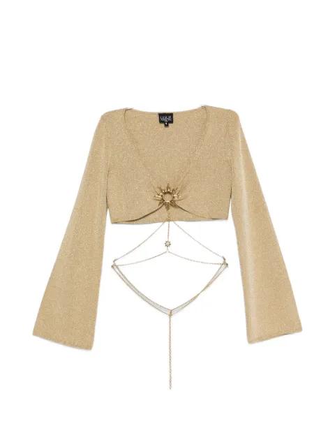 sun chain-embellished top by LESLIE AMON