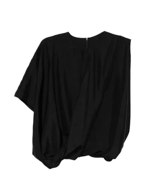 asymmetric-sleeve gathered top by LESS