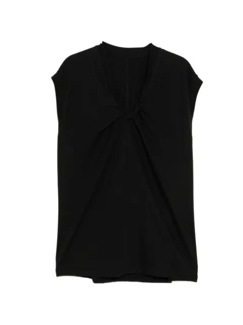 bowknot pleated sleeveless T-shirt by LESS
