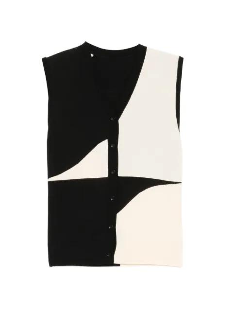 colour-block V-neck cardigan by LESS