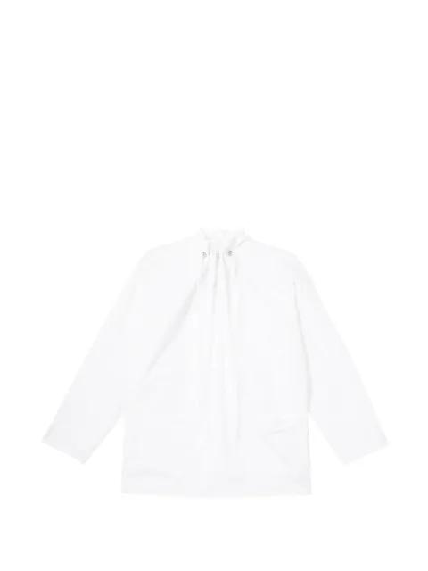 drawstring sculpted-neck shirt by LESS