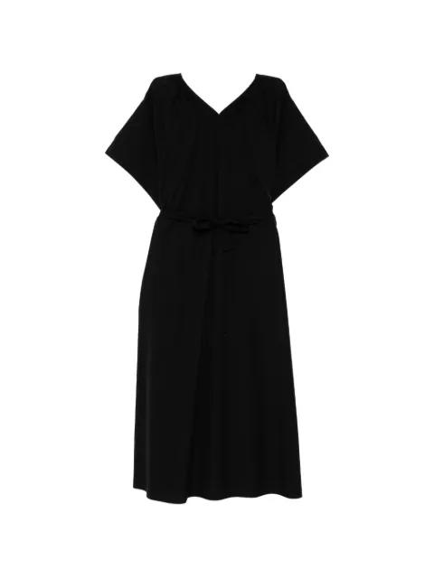 gathered-detail elasticated-collar dress by LESS