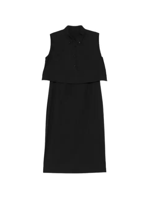 layered sleeveless shirt dress by LESS