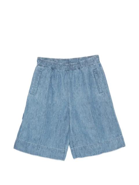 panelled linen shorts by LESS