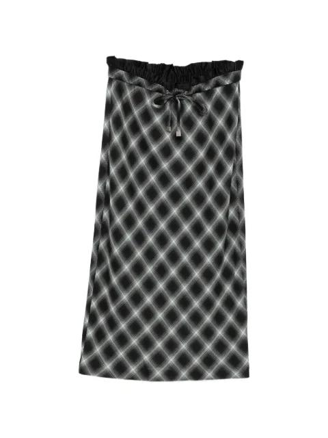 plaid midi skirt by LESS
