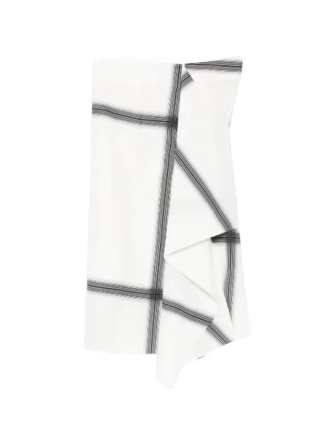 striped asymmetric skirt by LESS