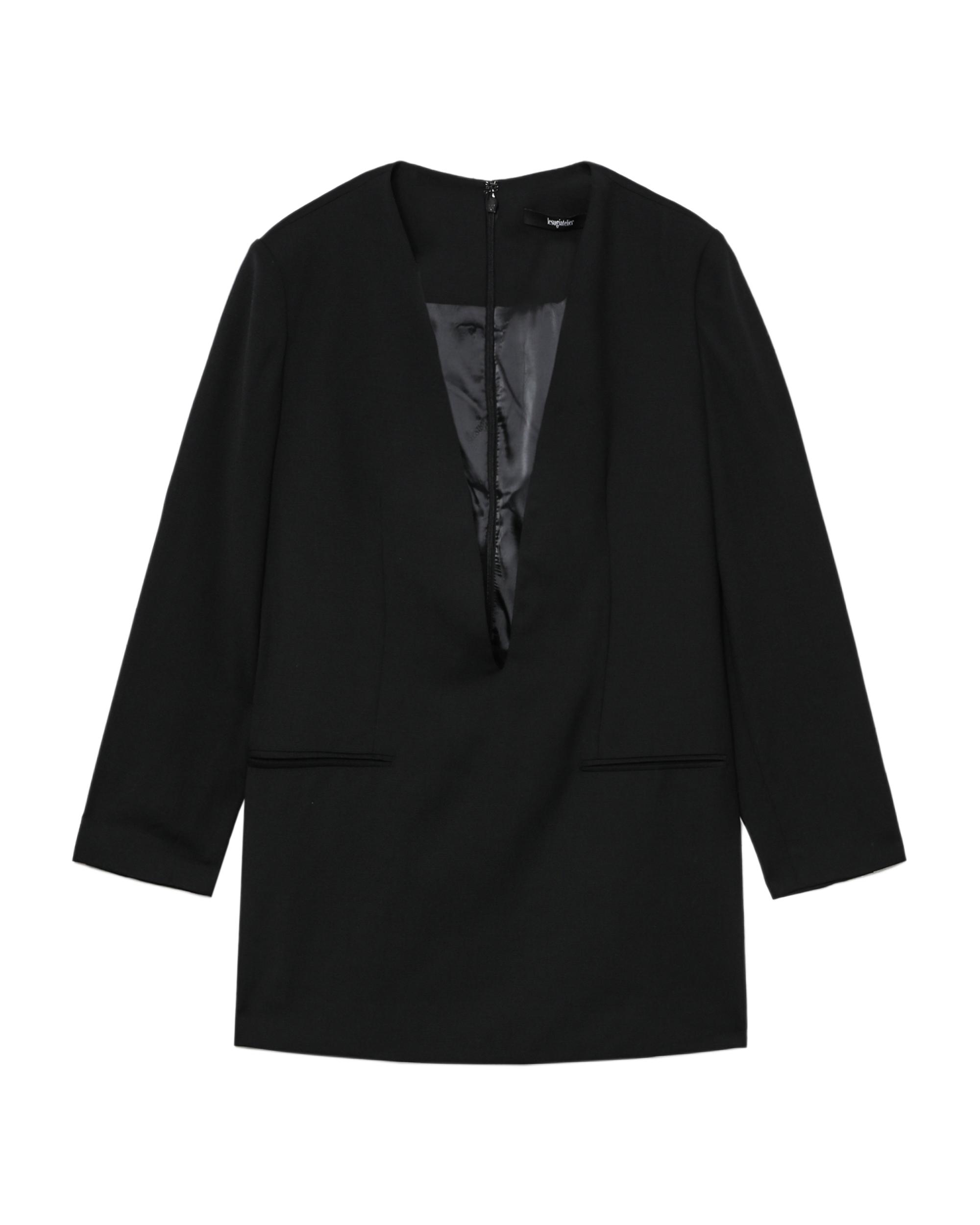 Deep V-neck blazer dress by LESUGIATELEIR