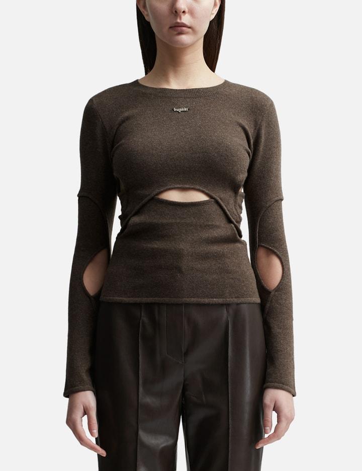 CUT-OUT WOOL AND CASHMERE BLEND TOP by LESUGIATELIER