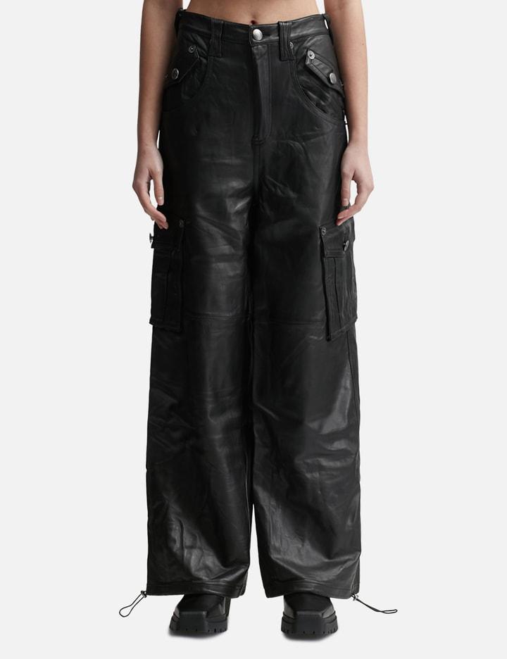 LEATHER CARGO PANTS by LESUGIATELIER