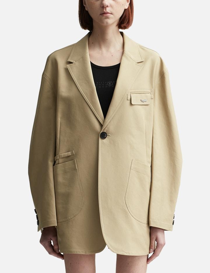 Oversized Pocket Detail Single-Breasted Blazer by LESUGIATELIER