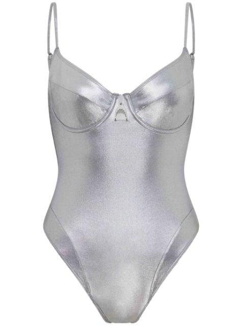 metallic-finish swimsuit by LET'S SWIM