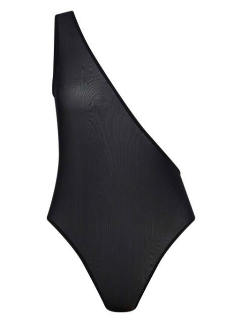one-shoulder mesh swimsuit by LET'S SWIM