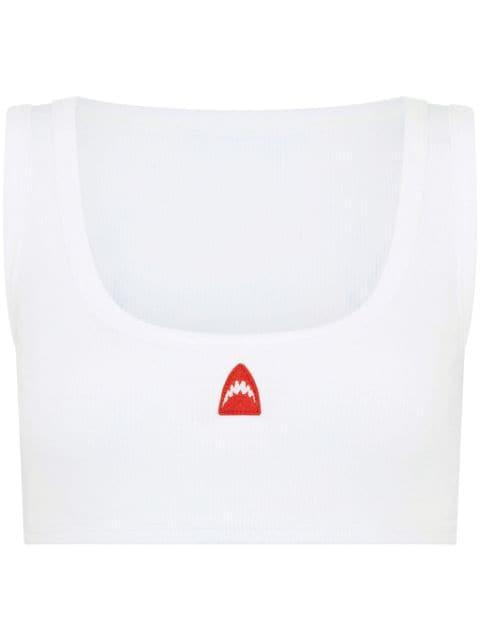 ribbed knit cropped vest top by LET'S SWIM