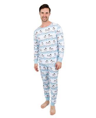 Men’s Big & Tall Two Piece Cotton Holiday Pajamas by LEVERET