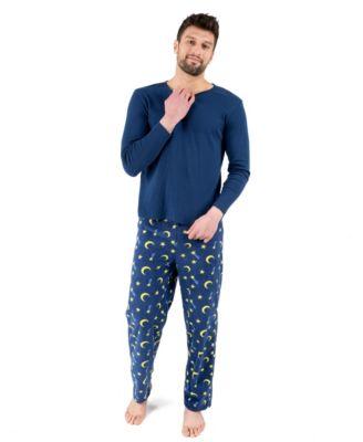 Men’s Cotton Top and Fleece Pants Holiday Pajamas by LEVERET