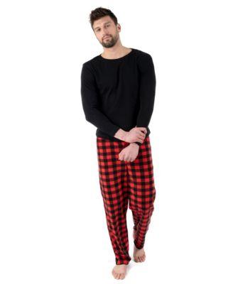 Men’s Cotton Top and Fleece Pants Holiday Pajamas by LEVERET
