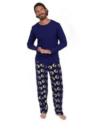Men’s Cotton Top and Fleece Pants Holiday Pajamas by LEVERET