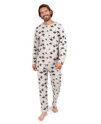 Men's Matching Family Two Piece Cotton Long Sleeve Loose Fit Pajamas by LEVERET