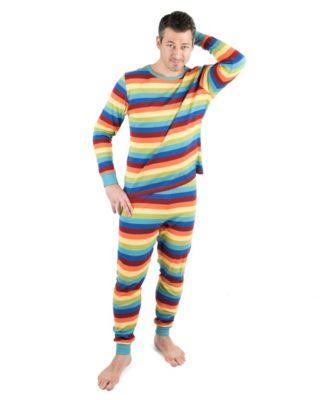 Men's Matching Family Two Piece Cotton Long Sleeve Striped Pajamas by LEVERET