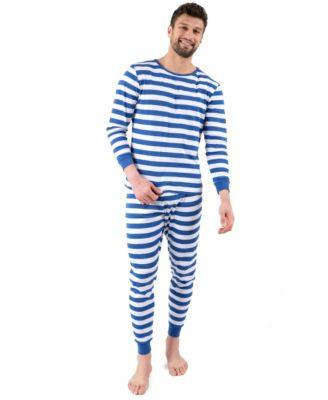 Men's Men s Two Piece Cotton Striped Holiday Pajamas by LEVERET