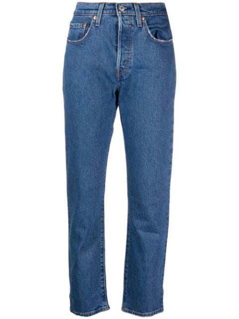 501 cropped straight-leg jeans by LEVIS