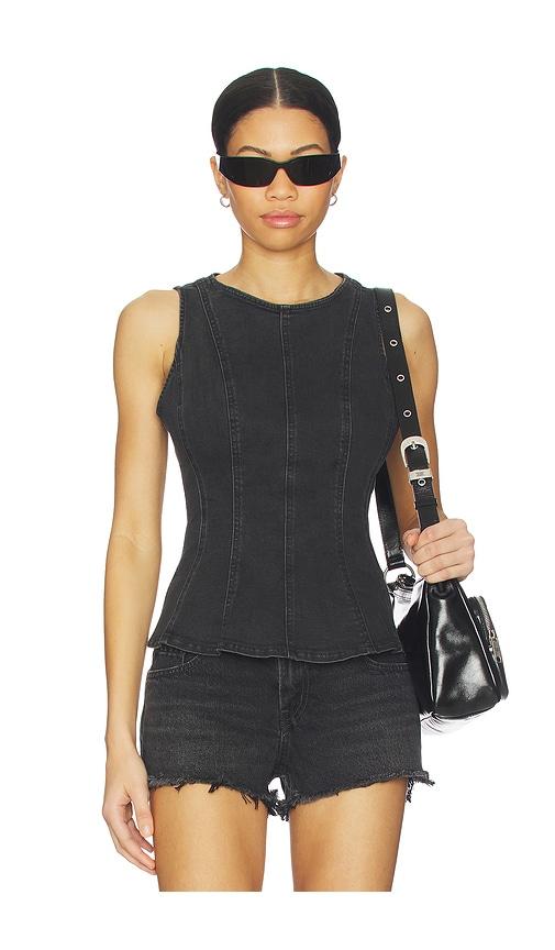 LEVI'S Leighton Peplum Top in Black by LEVIS