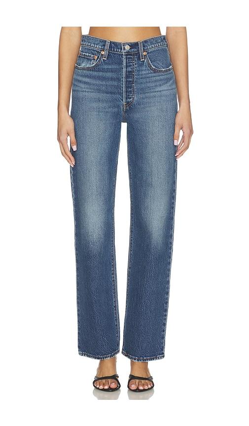 LEVI'S Ribcage Full Length Straight Leg Jeans in Blue by LEVIS