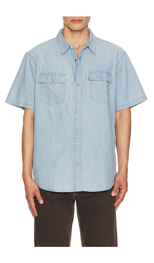 LEVI'S Short Sleeve Relaxed Fit Western Shirt in Blue by LEVIS