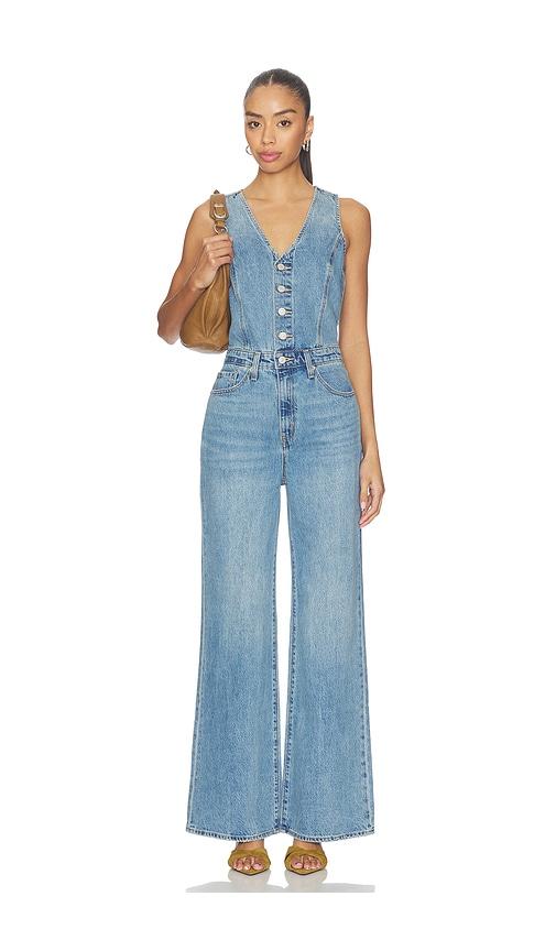 LEVI'S Vest Wide Leg Jumpsuit in Blue by LEVIS