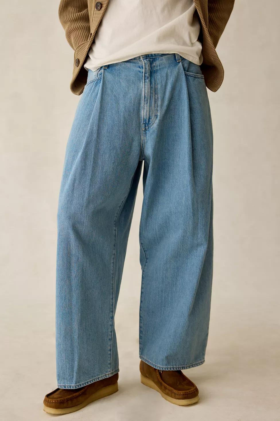 Levi’s® Blue Tab Wide Leg Pleated Denim Trouser Pants by LEVIS