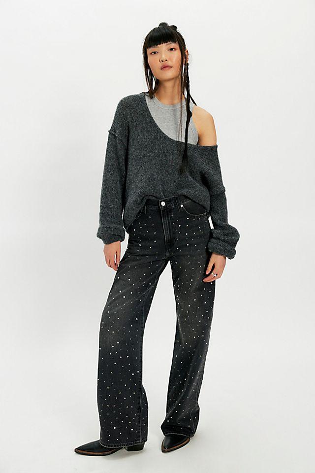 Levi's Ribcage Wide-Leg Embellished Jeans by LEVIS