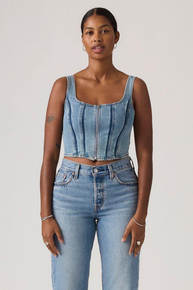 Levi’s® Seamed Zip Bustier Top by LEVIS