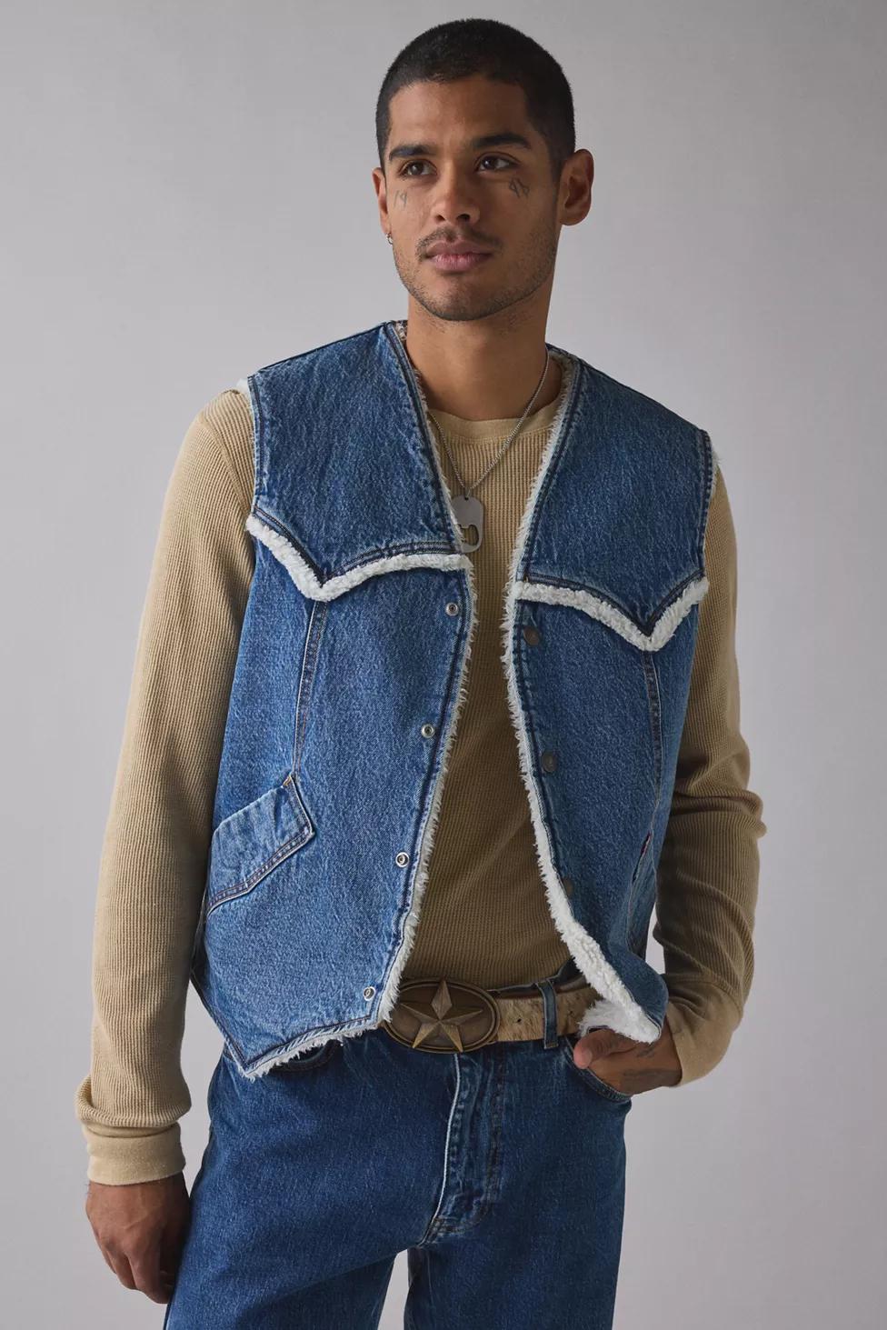 Levi's® Western Fleece Lined Denim Vest by LEVIS