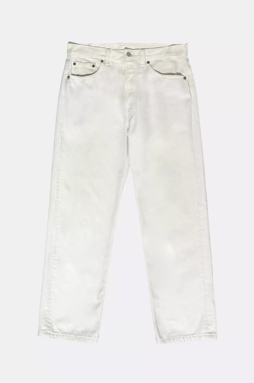 Vintage 1980's Levi’s® 501 Thrashed White Denim Jeans by LEVIS