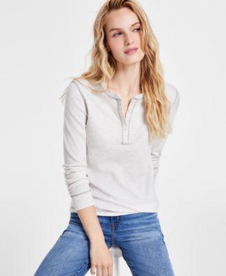 Women's Jakob Long Sleeve Waffle-Knit Henley Top by LEVIS Women's Jakob Long Sleeve Waffle-Knit Henley Top by LEVIS