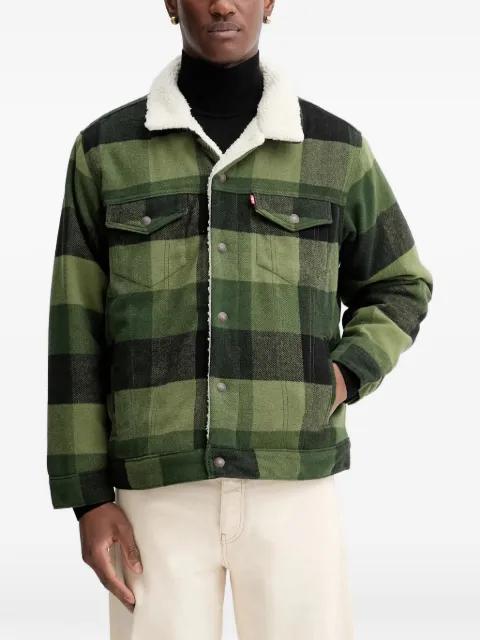 check-pattern shearling-collar jacket by LEVIS