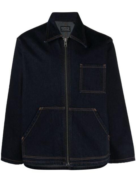 contrast-stitching zip-up jeans jacket by LEVIS