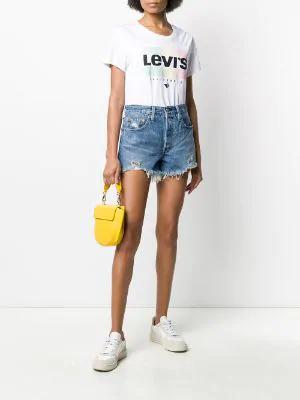 distressed jean shorts by LEVIS