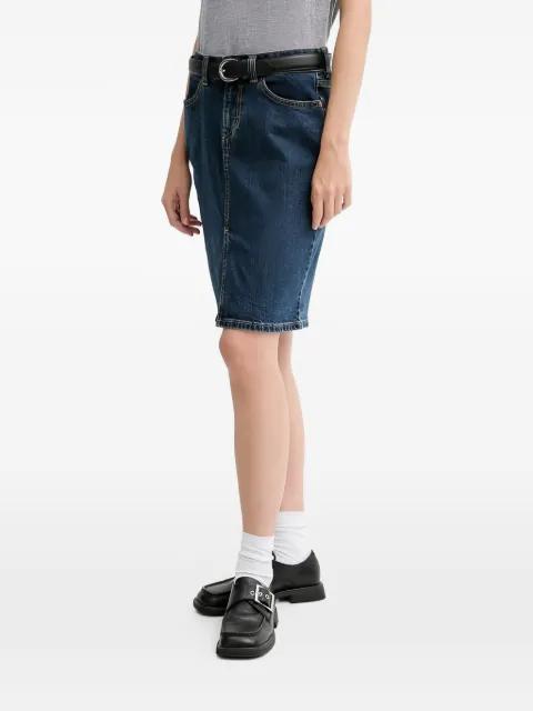 front-slit denim midi skirt by LEVIS