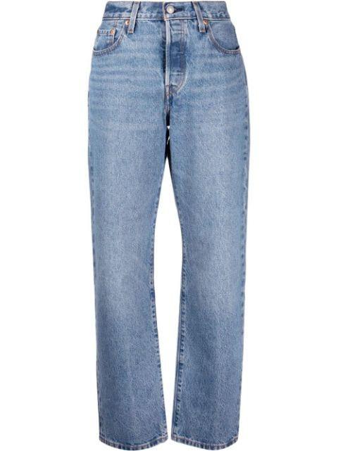 high-rise straight-leg jeans by LEVIS